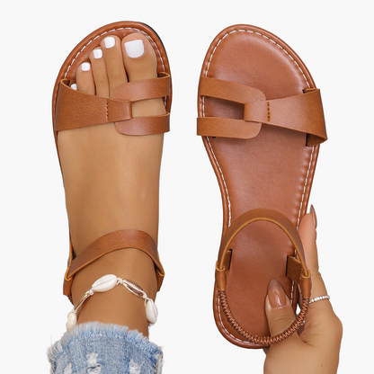 Damen Sandalen Flach Offene Zehen Elegant Freizeit Sommerschuhe