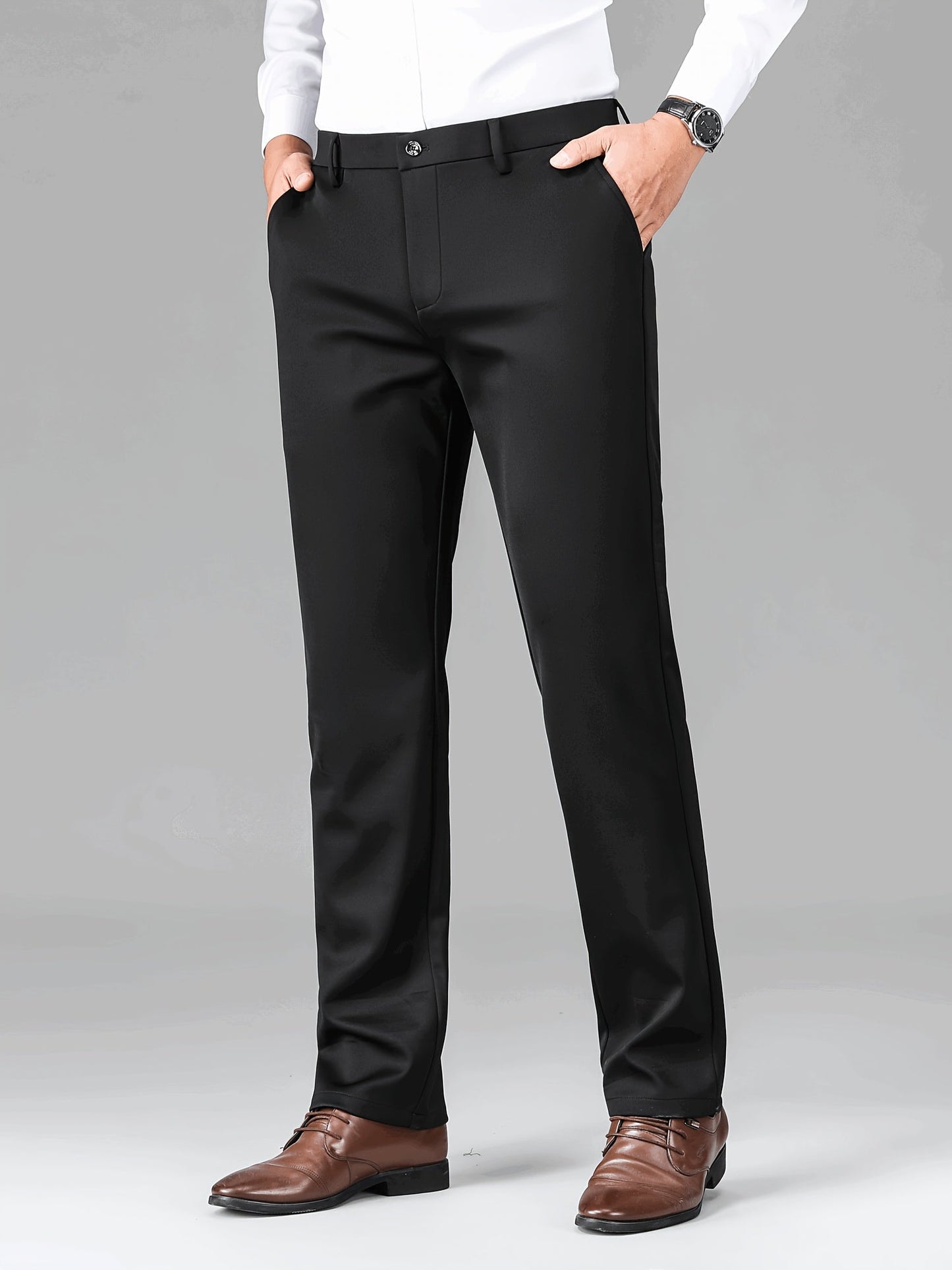Herren gefütterte Hose Winter Warme Business-Hose mit Fleecefutter