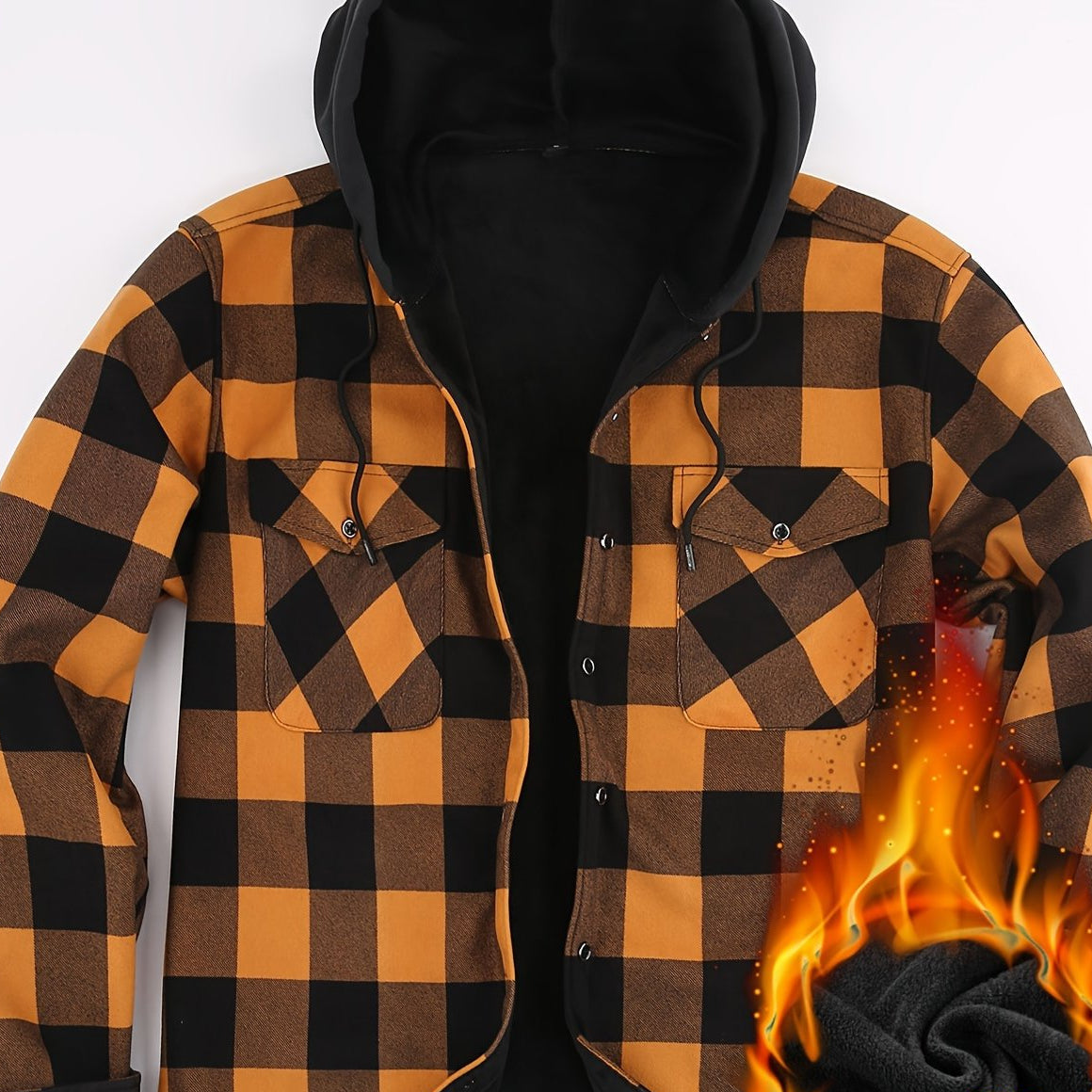 Herren Karo Hemdjacke mit Kapuze – Wärmende Freizeitmode für Outdoor und Alltag