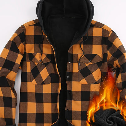 Herren Karo Hemdjacke mit Kapuze – Wärmende Freizeitmode für Outdoor und Alltag