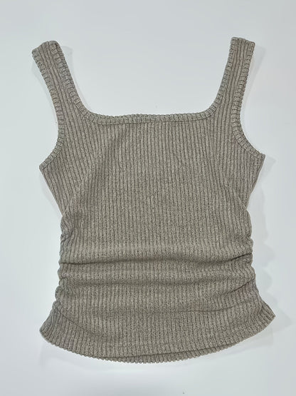 Damen Geripptes Basic Tanktop mit Quadrat-Ausschnitt – Modisches Slim Fit Top für Alltag & Freizeit