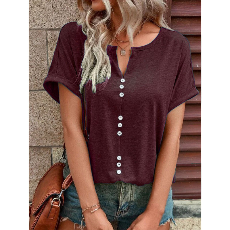 Lauren – Lockeres Damenbluse mit Knopfdesign