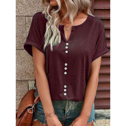 Lauren – Lockeres Damenbluse mit Knopfdesign