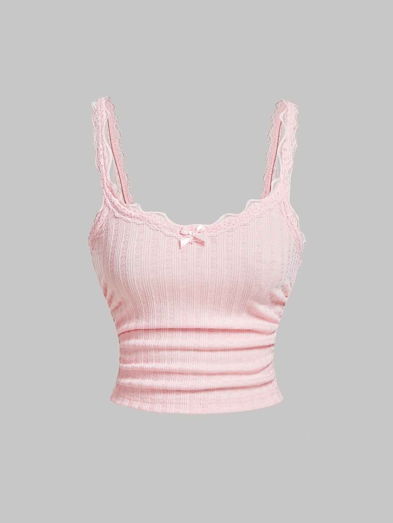 Damen Coquette Stil Spitzentop mit Schleife – Feminines Camisole für Freizeit und Loungewear