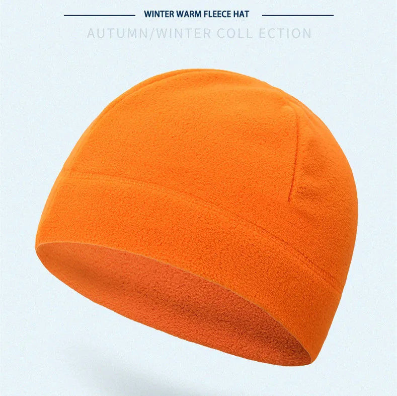 Fleece Beanie Mütze Unisex Warme Wintermütze Schwarz