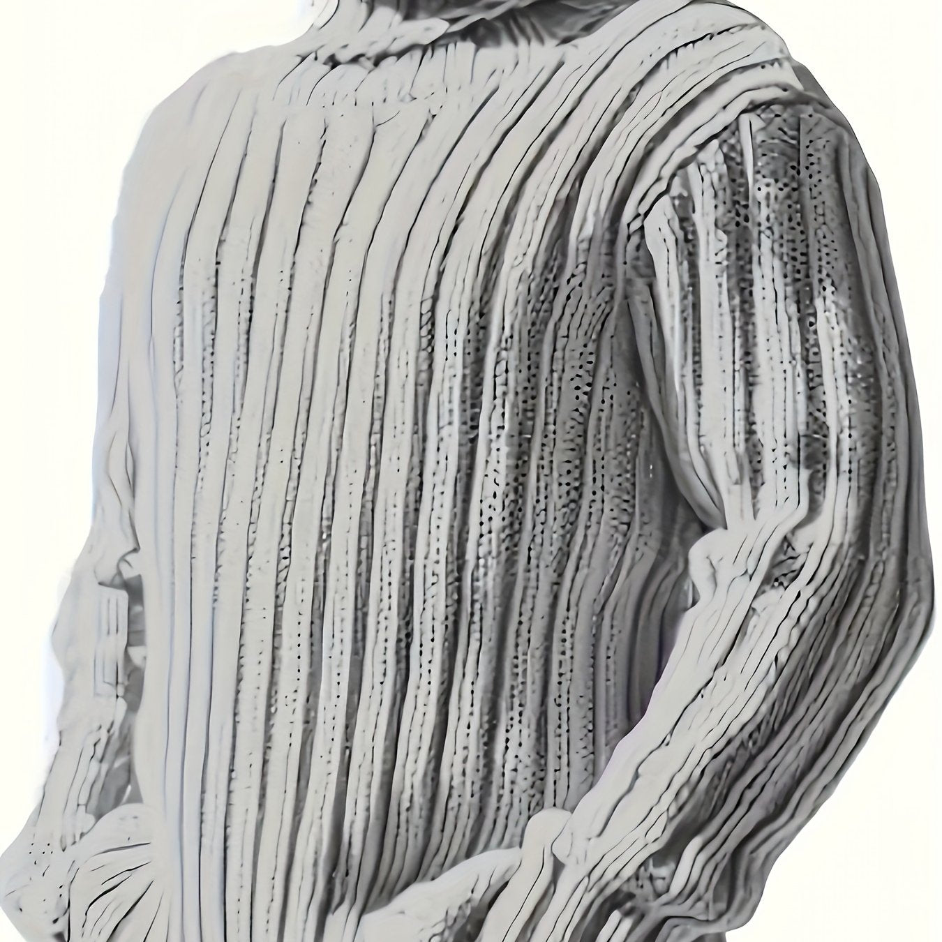 Rollkragen Strickpullover für Herren, Grobstrick, langärmelig, unifarben