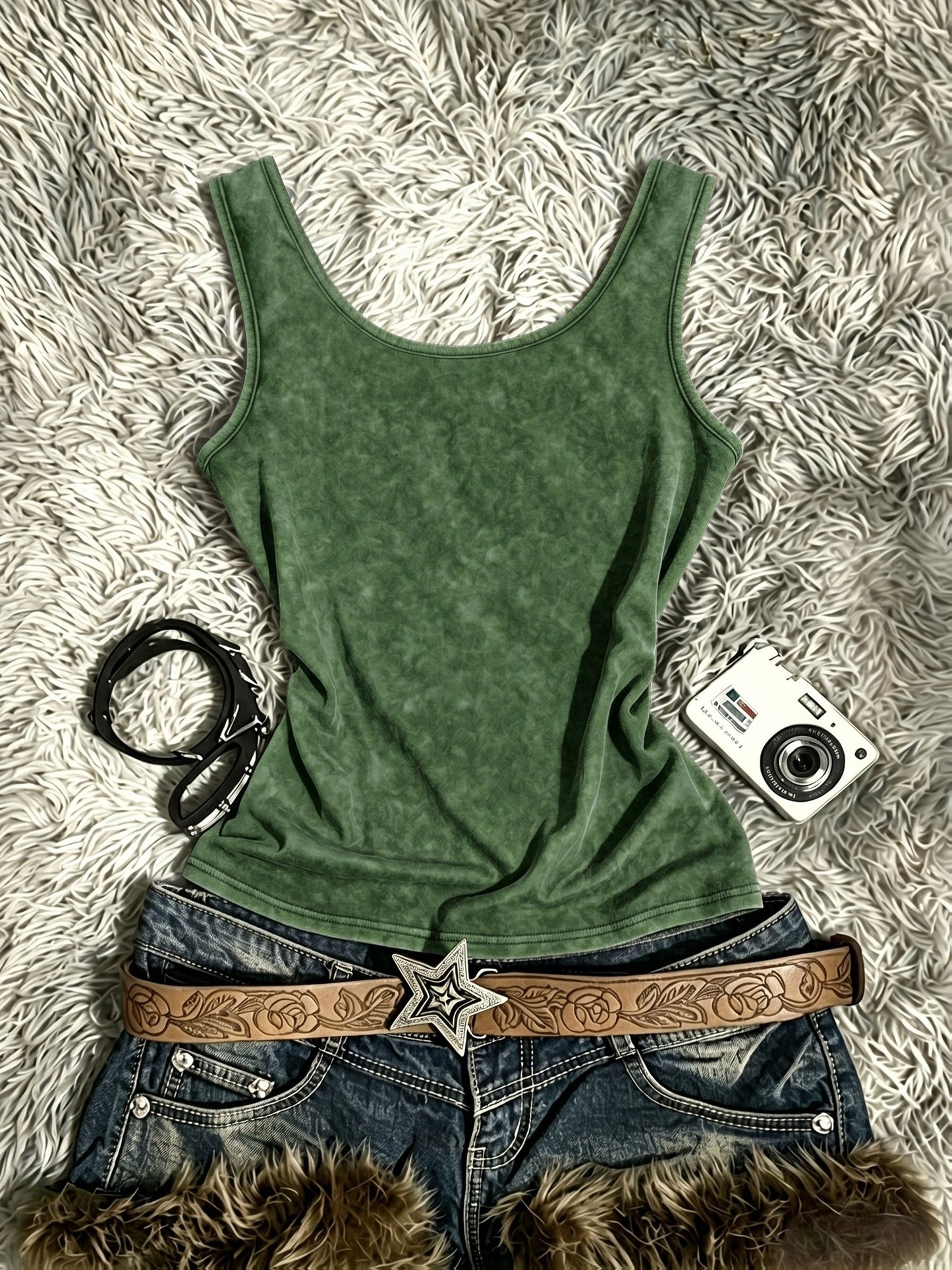 Damen Vintage Tanktop mit Spiral-Print – Retro Style für Festivals und Freizeit