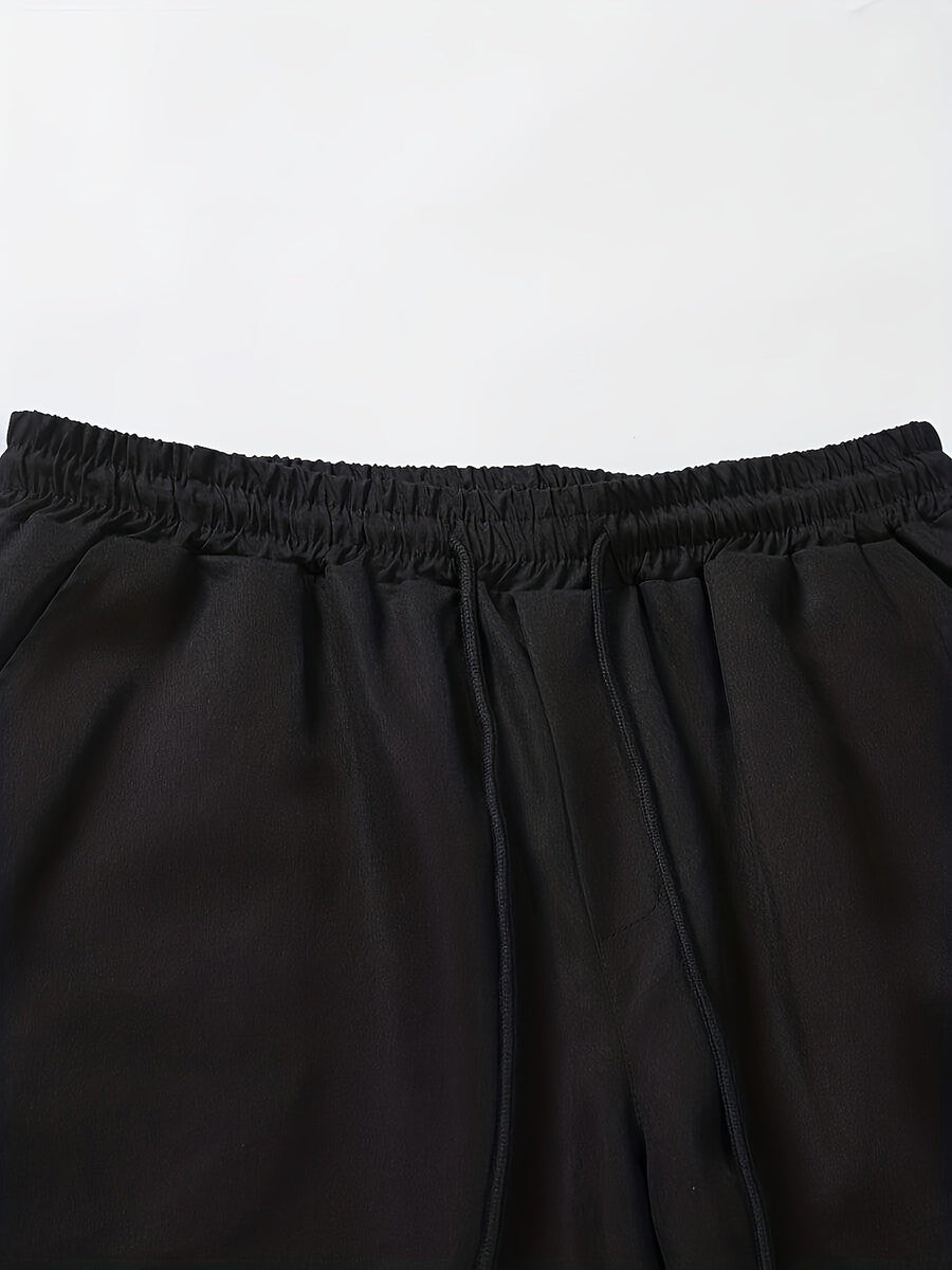 Herren Sommer Freizeit Set – Kurzarm Hemd mit Palmenmuster & Shorts, Perfekt für Urlaub und Strand
