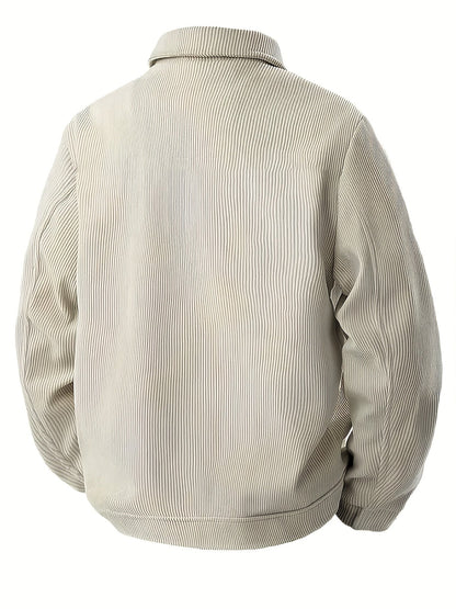 Herren Cordhemd Jacke Freizeit Übergangsjacke mit Knopfleiste & Brusttaschen