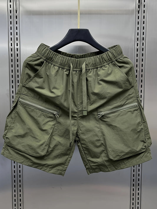 Herren Utility Cargo Shorts mit Reißverschlusstaschen – Funktionale Freizeitshorts für Outdoor & Urban Style