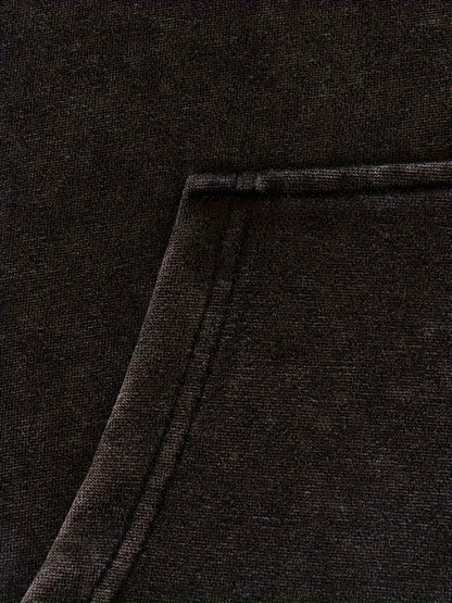 Unisex Kapuzenjacke mit Reißverschluss, Washed Schwarz