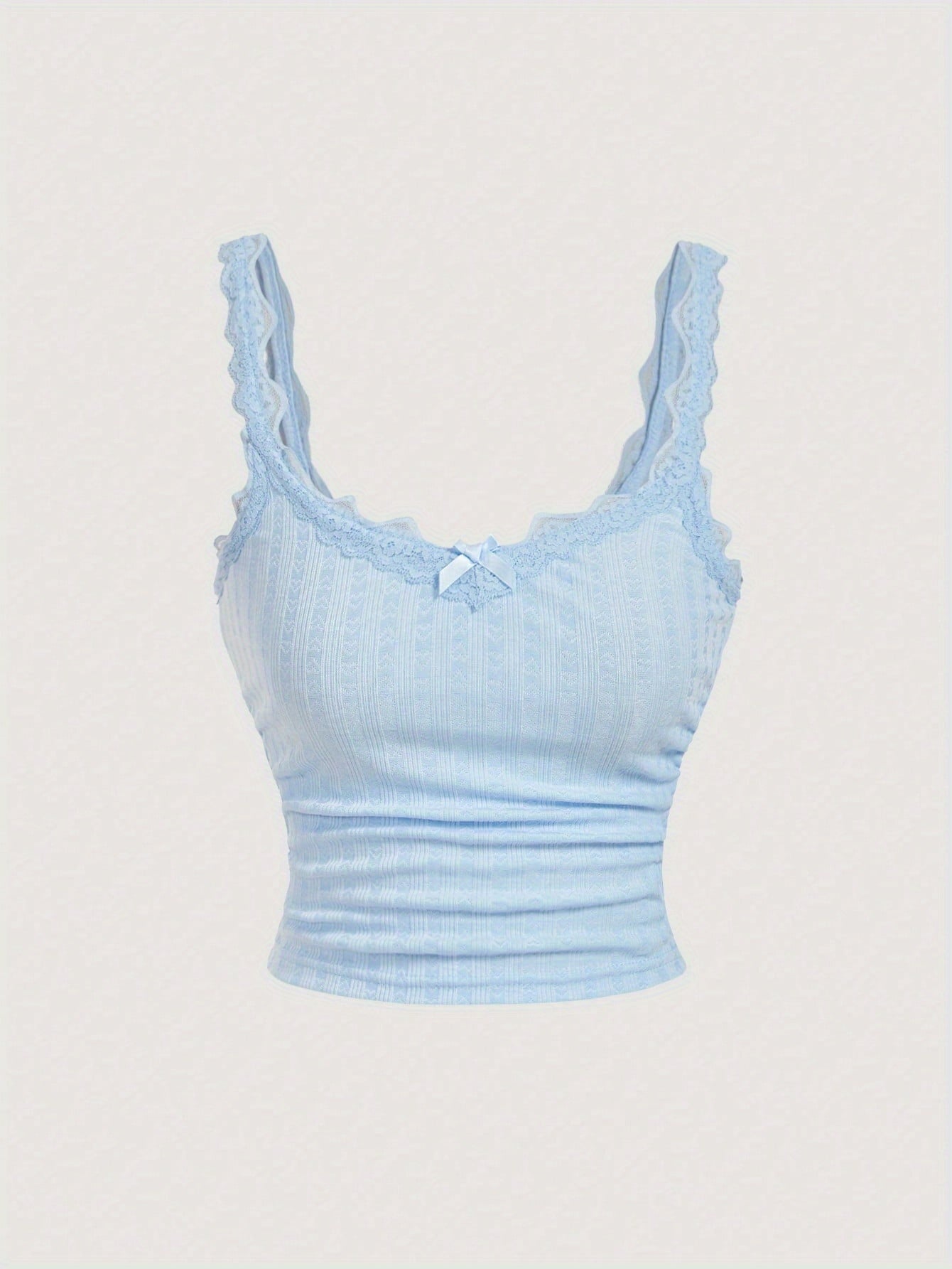 Damen Coquette Stil Spitzentop mit Schleife – Feminines Camisole für Freizeit und Loungewear