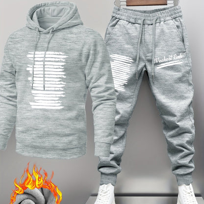 Unisex Trainingsanzug mit Kapuzenpullover & Jogginghose, weich gefüttert