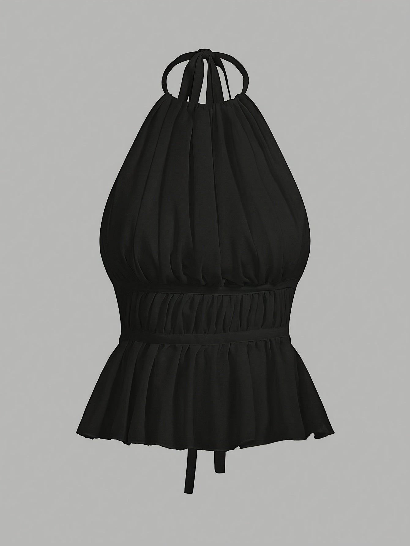 Damen Haltertop mit Raffung und Schößchen – Elegantes, feminines Oberteil für Alltag und besondere Anlässe
