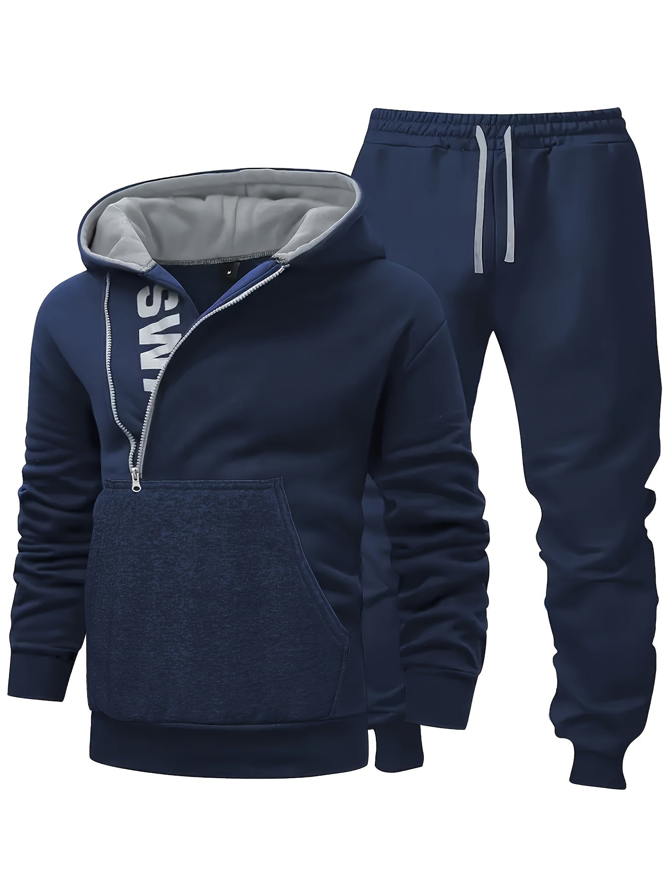 Herren Trainingsanzug mit Kapuzenpullover und Hose, Reißverschluss, Kordelzug, Langarm