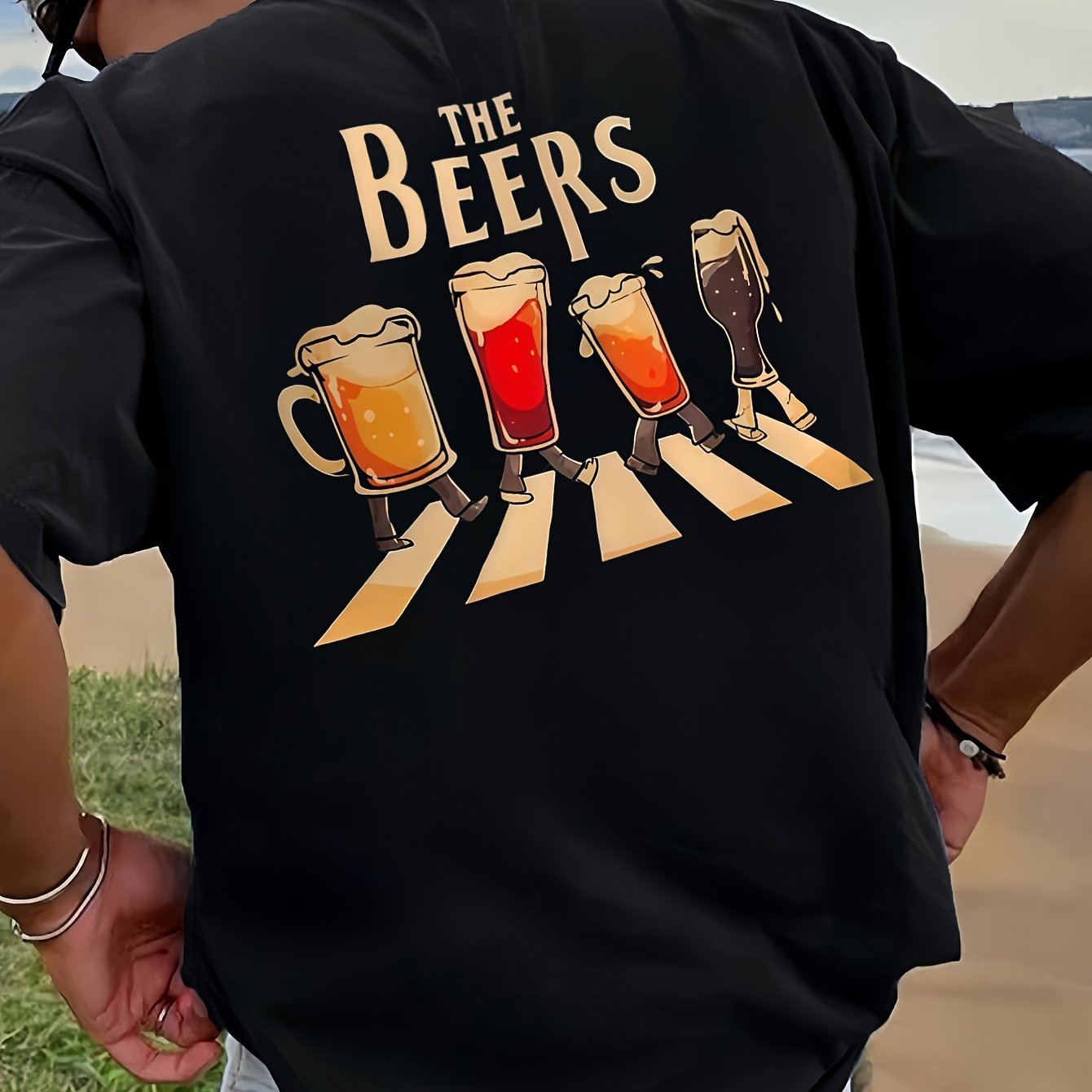 Herren T-Shirt mit witzigem "The Beers" Print – Musik- & Bierliebhaber Motiv, Freizeit & Party