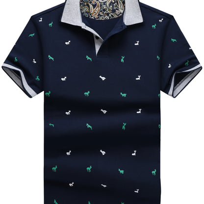 Herren Polohemd mit Muster und Kontrastkragen – Modernes Freizeit-Design
