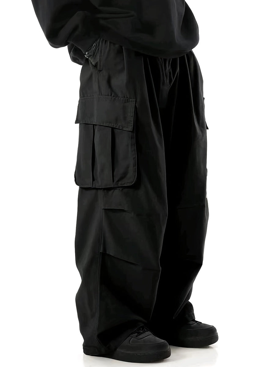 Herren Baggy Cargo Hosen Streetwear mit weitem Bein und großen Taschen