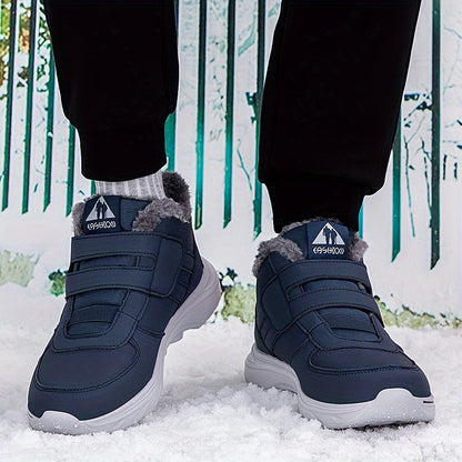 Winterstiefel mit Futter, Klettverschluss, rutschfester Sohle, warm gefütterte Winterschuhe