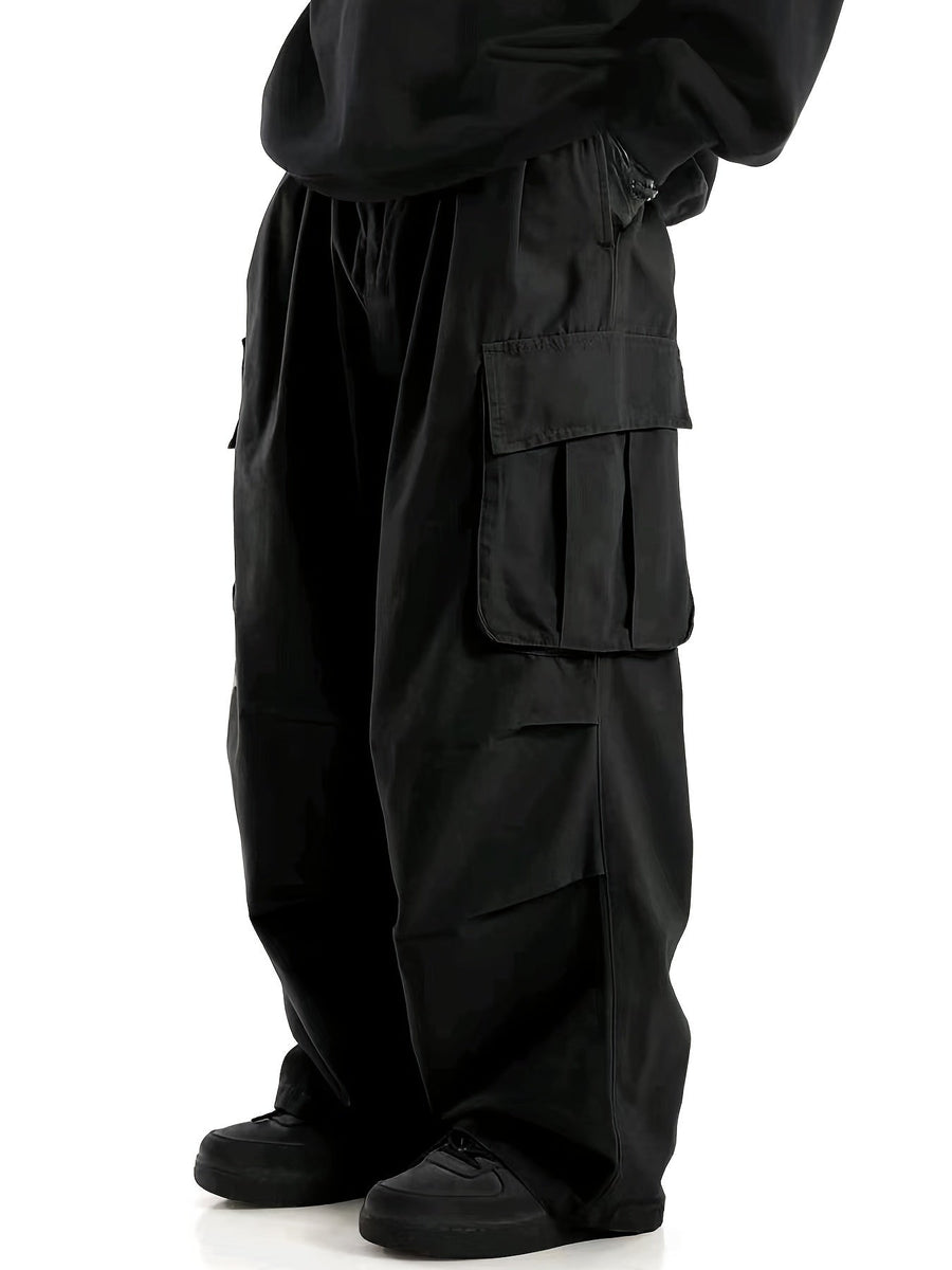 Herren Baggy Cargo Hosen Streetwear mit weitem Bein und großen Taschen