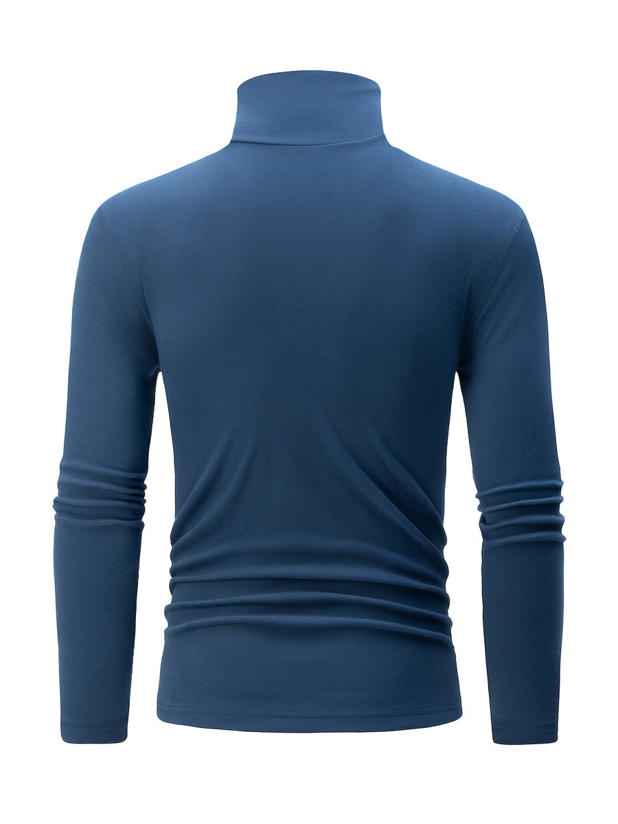 Herren Rollkragenpullover Set 4er Pack Langarm Shirt Basic Winter Warm Schwarz Weiß Grau