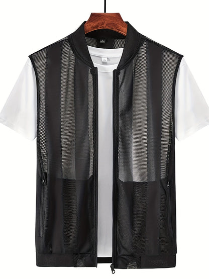 Herren Weste mit Reißverschluss und sportlichem Design – Ideal für Freizeit und Outdoor