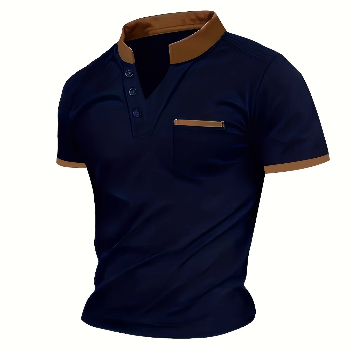 Herren Poloshirt mit Stehkragen und Brusttasche – Moderner Freizeitstil für jeden Anlass