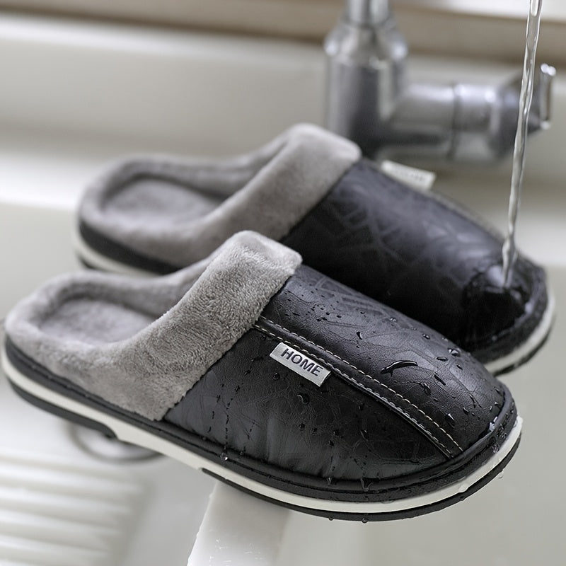 Hausschuhe Unisex, gefüttert, rutschfeste Sohle, bequemer Schlupfschuh für Zuhause