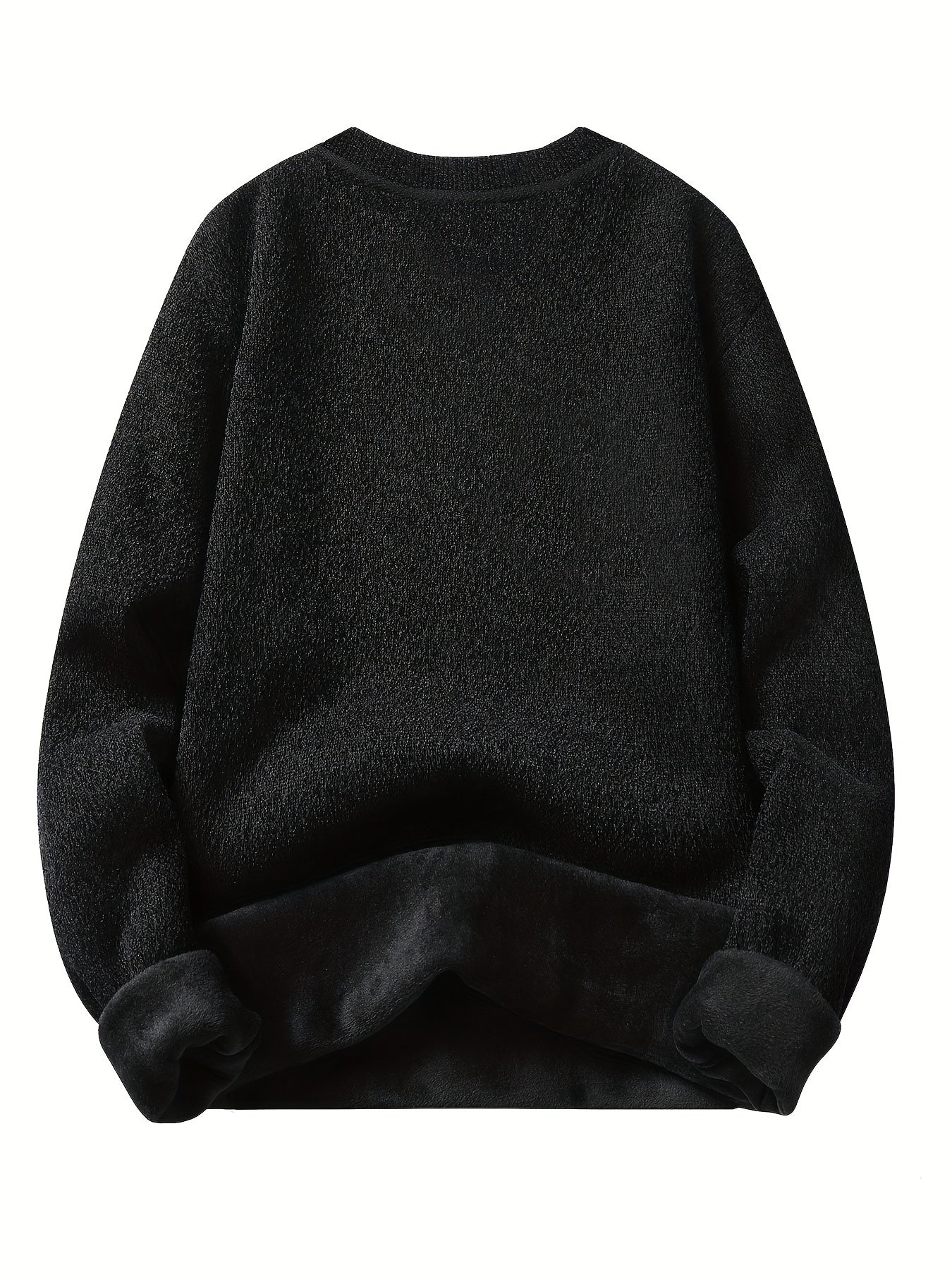 Unisex Langarm Sweatshirt Pullover mit Rundhalsausschnitt und Innenfutter