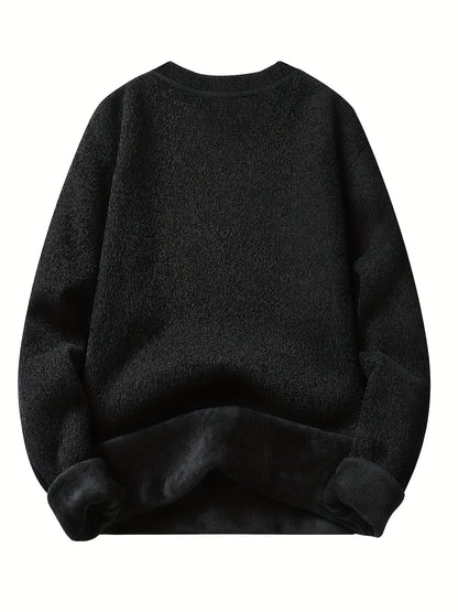 Unisex Langarm Sweatshirt Pullover mit Rundhalsausschnitt und Innenfutter