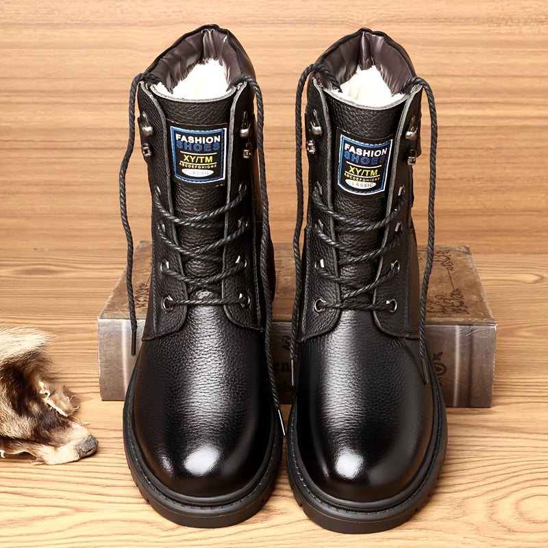 Herren Stiefeletten Schnürstiefel mit Profilsohle, gefüttert, schwarz oder braun