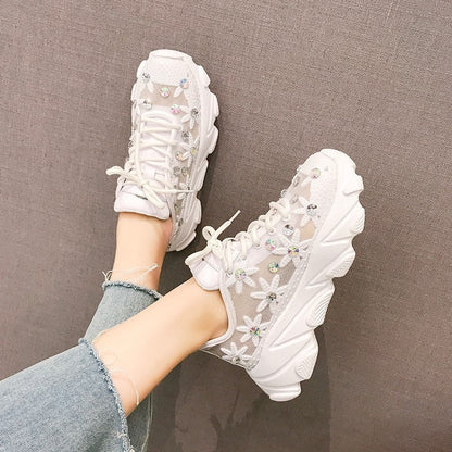 Linda – Damen Sneakers mit Atmungsaktivem Mesh und Dicke Sohle