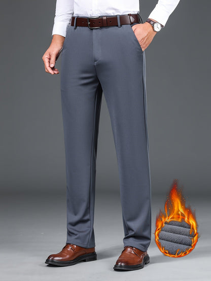 Herren Business-Hose mit warmem Futter – Schwarz, Dunkelblau, Grau