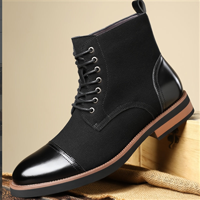 Herren Stiefeletten Schnürschuhe im Chelsea-Stil mit Kontrastkappen