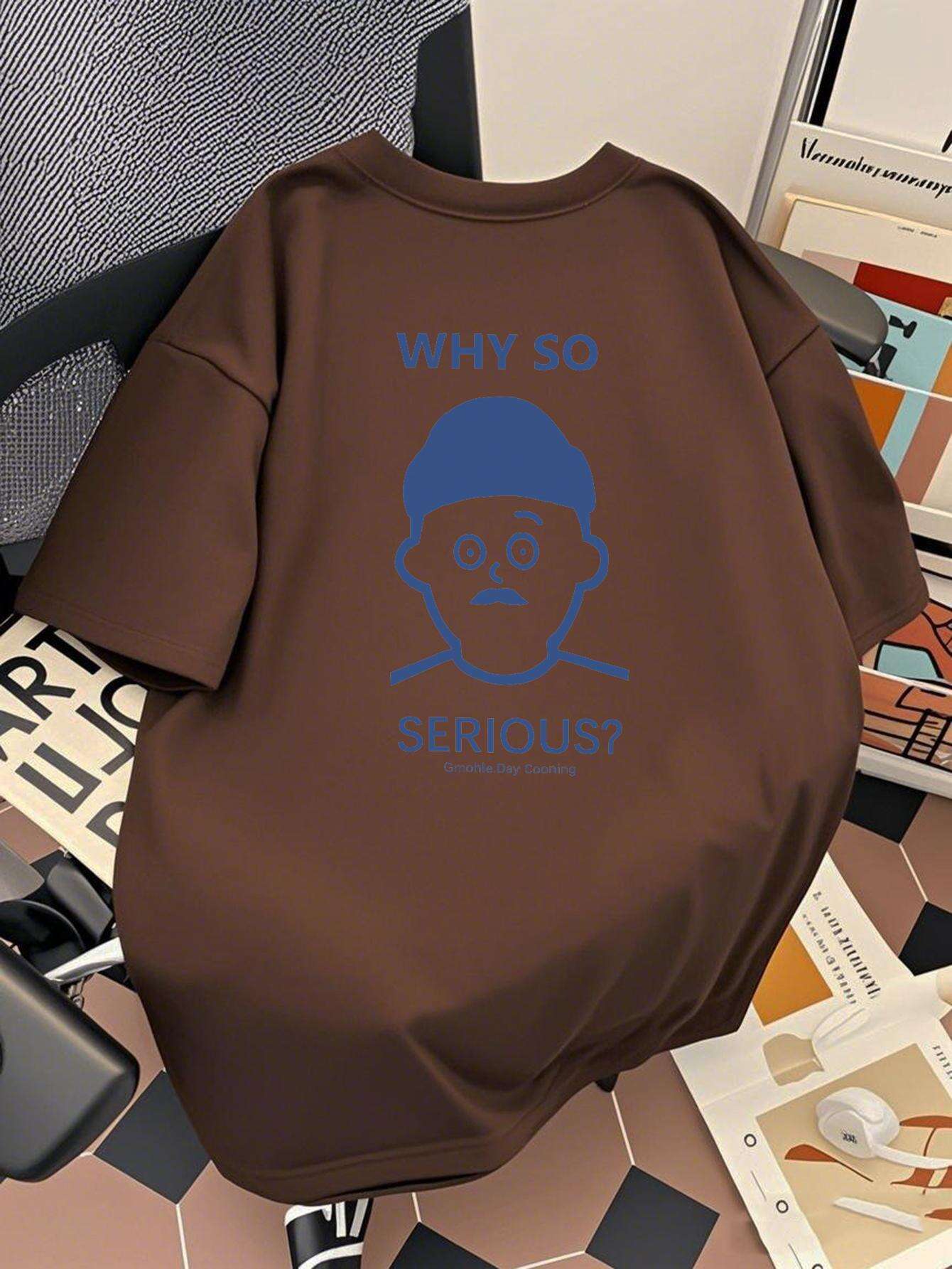Herren T-Shirt mit Print – Lockeres Streetwear mit „Why So Serious?“-Design