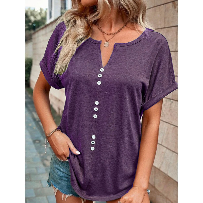 Lauren – Lockeres Damenbluse mit Knopfdesign