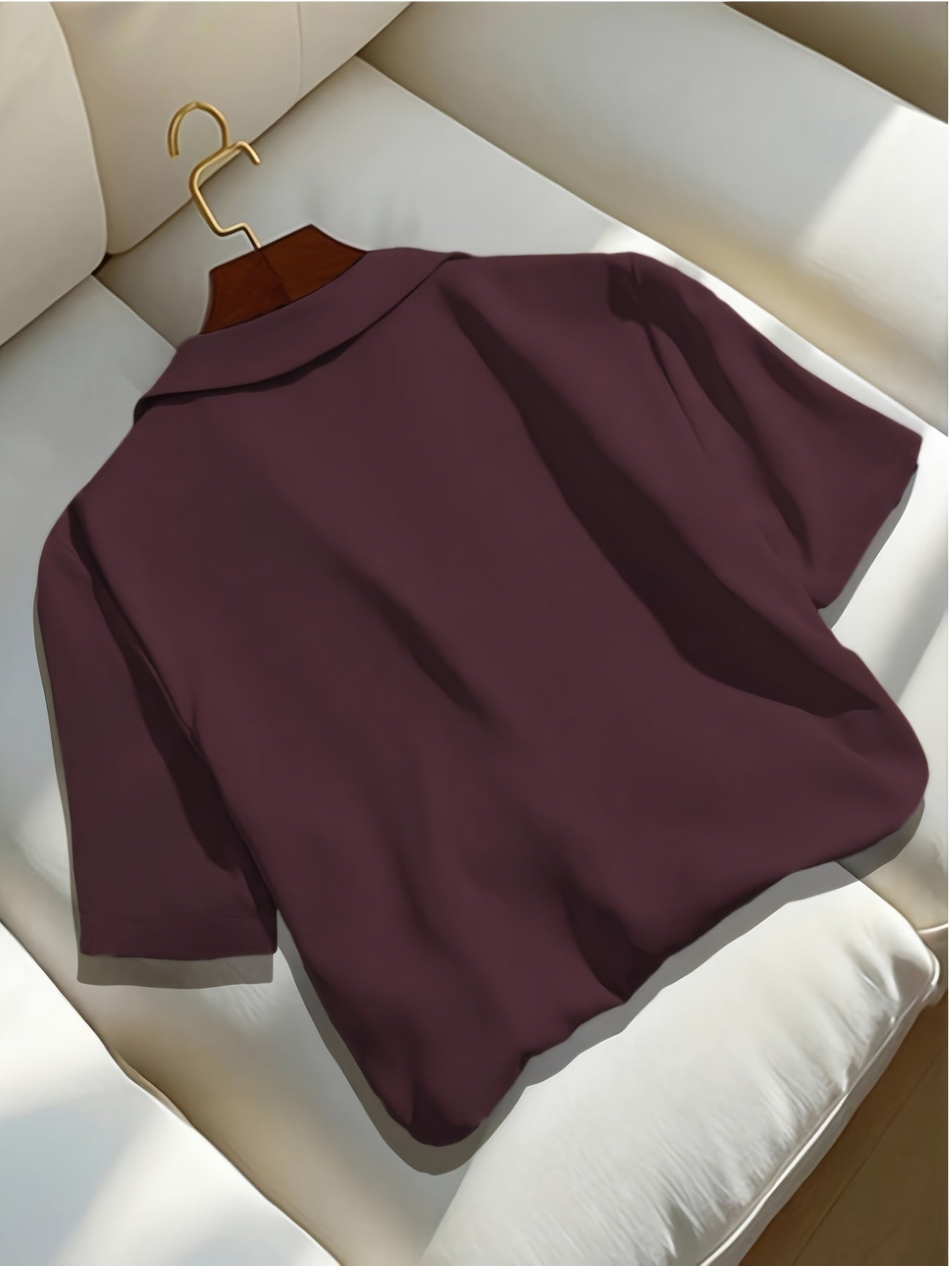 Damen Kurzarm Bluse mit Knopfleiste und klassischem Kragen – Eleganter Freizeit- und Business-Look