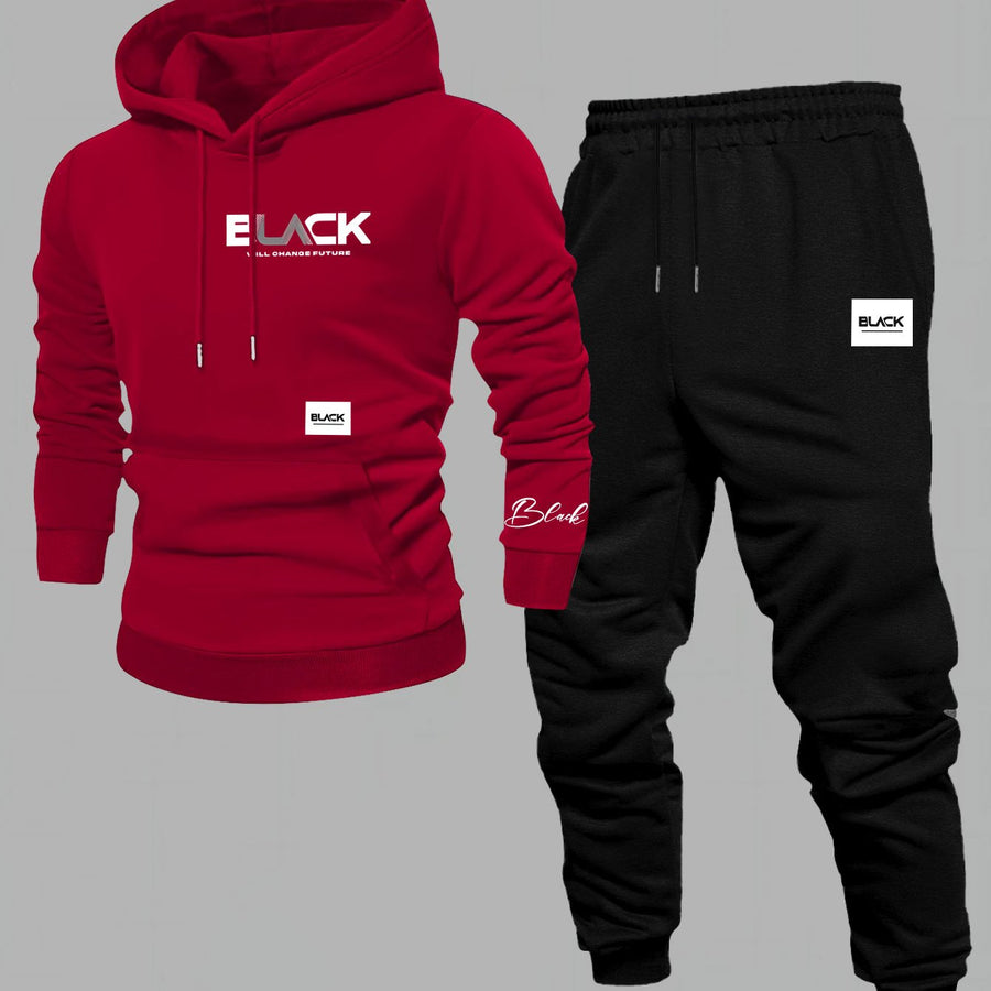 Unisex Trainingsanzug Set mit Kapuzenpullover und Jogginghose in verschiedenen Farben