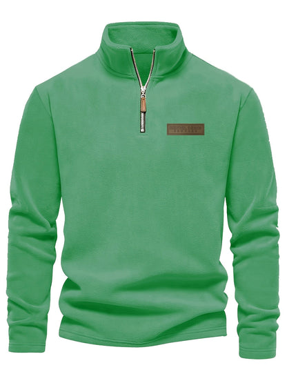 Herren Quarter-Zip Pullover – Moderner Freizeitstil mit Stehkragen und dezentem Logo