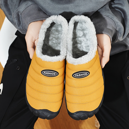 Unisex Winter Pantoffel gesteppt mit warmer Fütterung rutschfeste Sohle