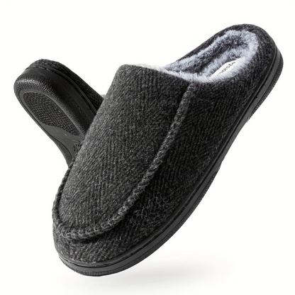 Unisex Hausschuhe Slipper Kariert Schwarz Weiß mit Plüschfutter