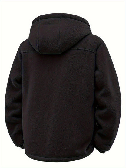 Herren Gefütterte Kapuzenjacke aus Fleece mit Reißverschluss