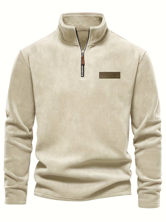 Herren Quarter-Zip Pullover – Moderner Freizeitstil mit Stehkragen und dezentem Logo