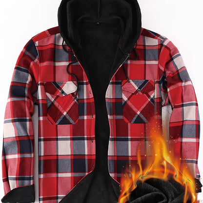 Herren Karo Hemdjacke mit Kapuze – Wärmende Freizeitmode für Outdoor und Alltag