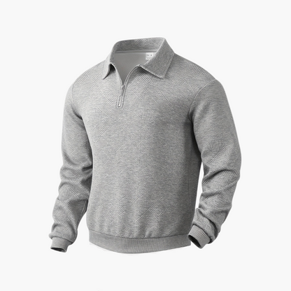 Herren Vintage Sweatshirt mit Reißverschluss-Kragen und geometrischem Muster – Lässig & Stilvoll für Alltag und Freizeit