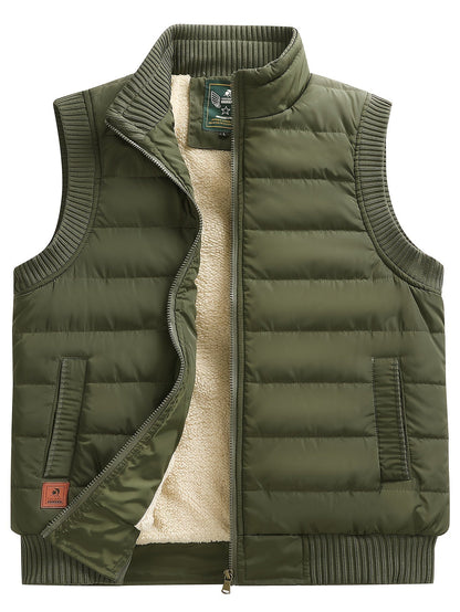 Steppweste mit Stehkragen und Rippstrickdetails - Warm gefüttert - Herren