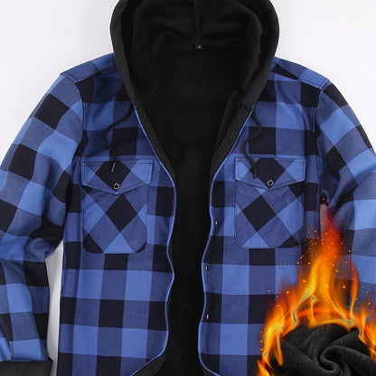 Herren Karo Hemdjacke mit Kapuze – Wärmende Freizeitmode für Outdoor und Alltag