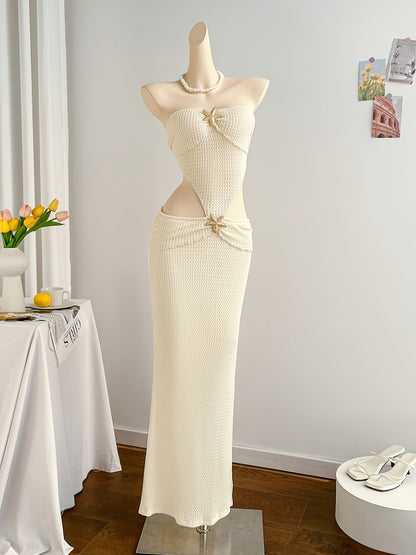Damen Maxikleid Elegant Cut-Out Strand Party Abendmode