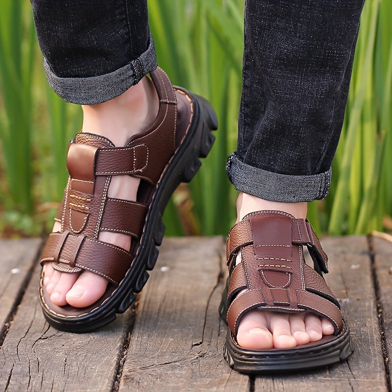 Herren Outdoor Komfortsandalen – Freizeit und Urlaub, Bequeme Gehsandalen mit Klettverschluss
