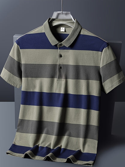 Herren Polohemd im modernen Streifen-Design – Stilvolles Freizeit- und Business-Casual Basic